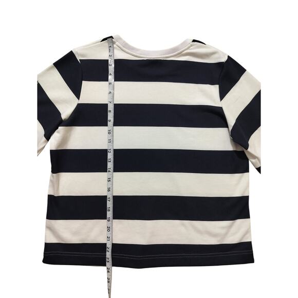 Columbia women navy blue white striped long sleeve Top size M - Picture 8 of 11